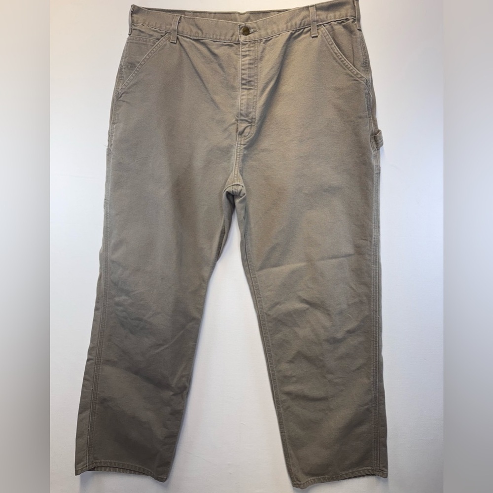 Carhartt men’s cargo utility canvas pants size 40x32 khaki tan Dungaree Fit
